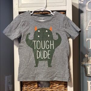 Carter's Gray and Green Short Sleeve Tee with Monster Graphic